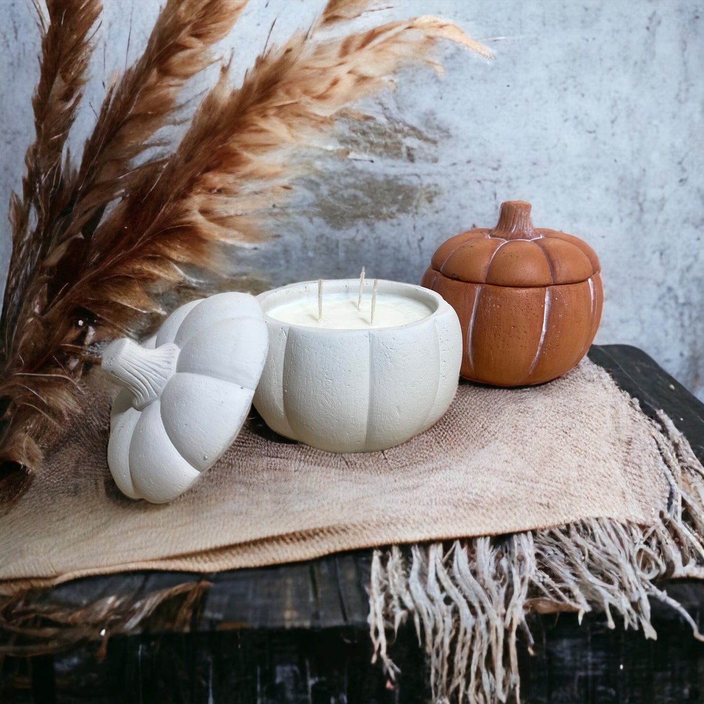 Seasonal Concrete Pumpkin Candle | 11oz