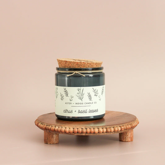 Citrus + Basil Leaves | 13oz Candle | Spring